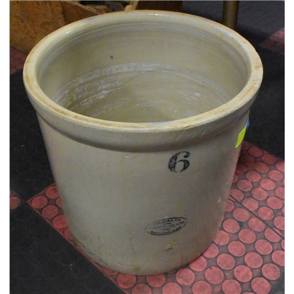 VINTAGE GLAZE STONEWARE CROCK JAR