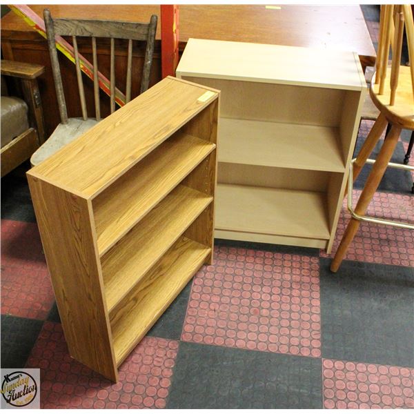 2 BOOKSHELVES WOOD 30"X12"
