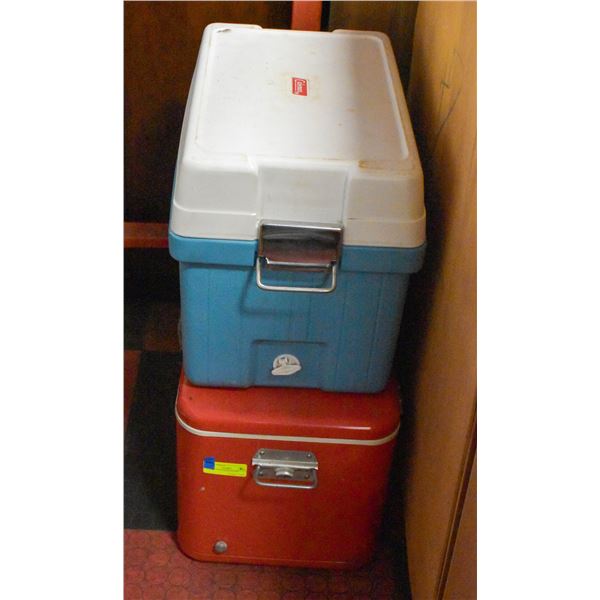 LOT OF 2 VINTAGE COOLERS