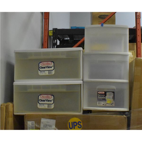 3 STERILITE STORAGE CONTAINERS PLASTIC