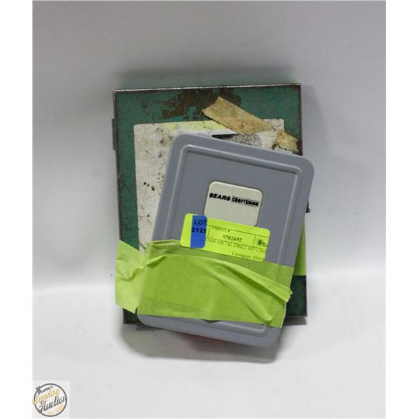 2 VINTAGE METAL DRILL BIT CASES