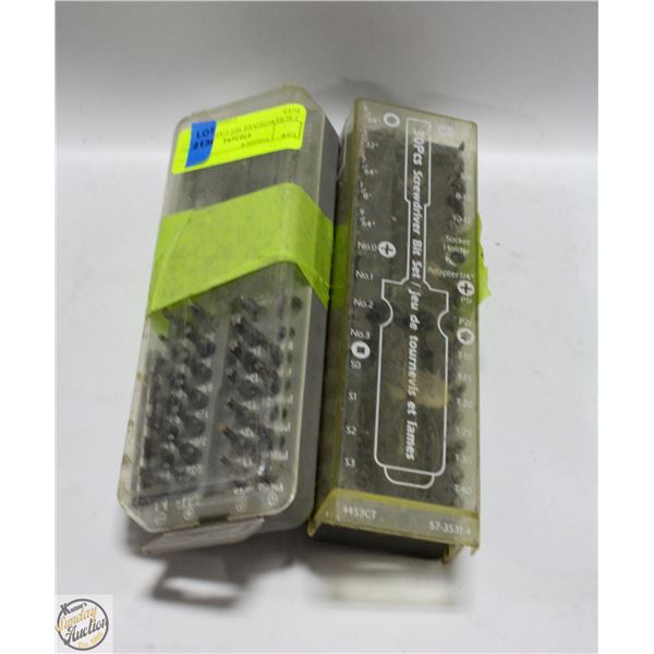 2 SCREWDRIVER BIT CASES WITH BITS