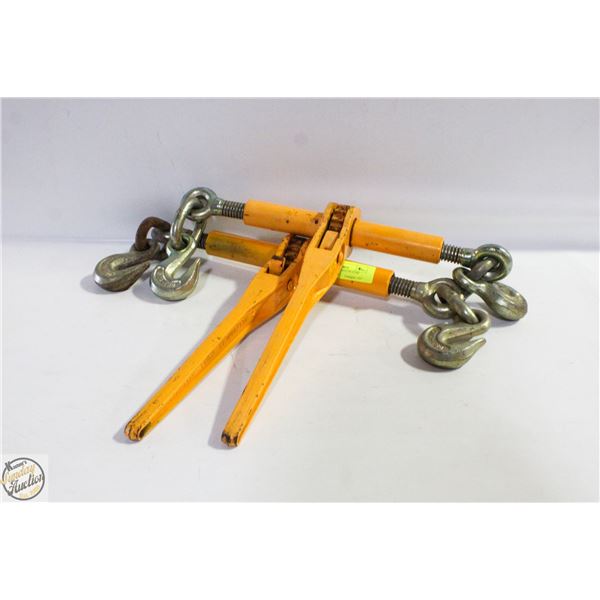 PAIR OF LARGE YELLOW LOAD BOOMERS