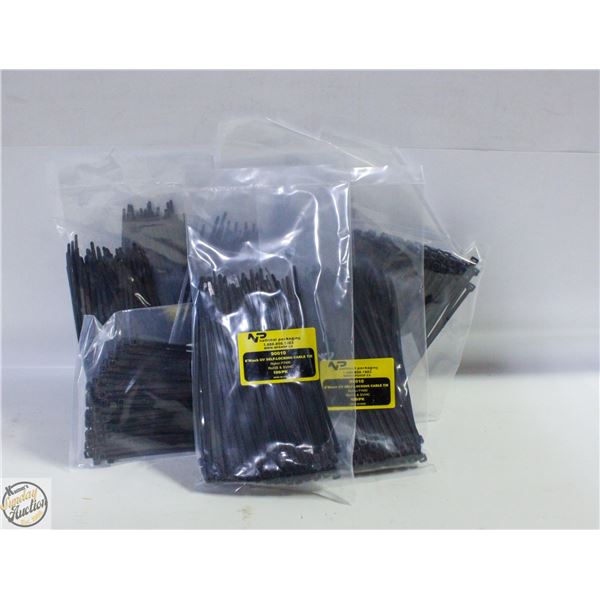 10 OF 100 BLACK 6" CABLE ZIP TIES TOTAL 1000 PCS