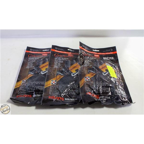 3PKS OF 10 GLOVES BDG GRIPPAZ NITRILE MECHANIC