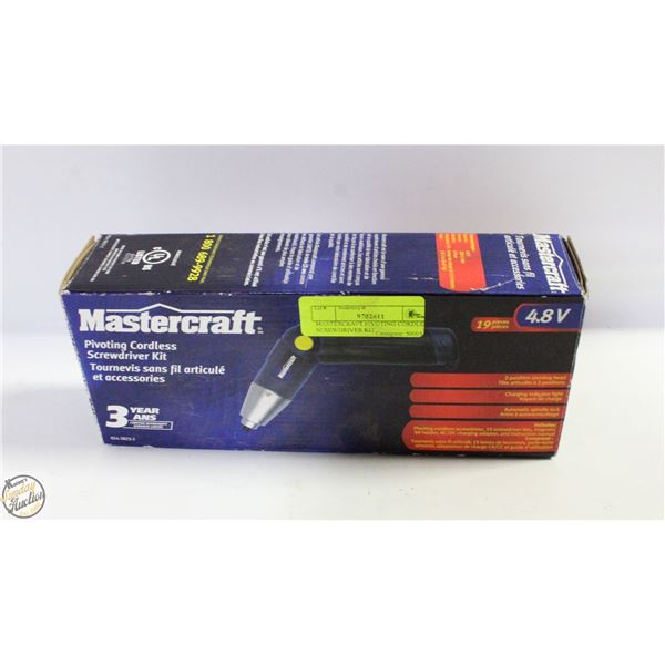 MASTERCRAFT PIVOTING CORDLESS SCREWDRIVER KIT