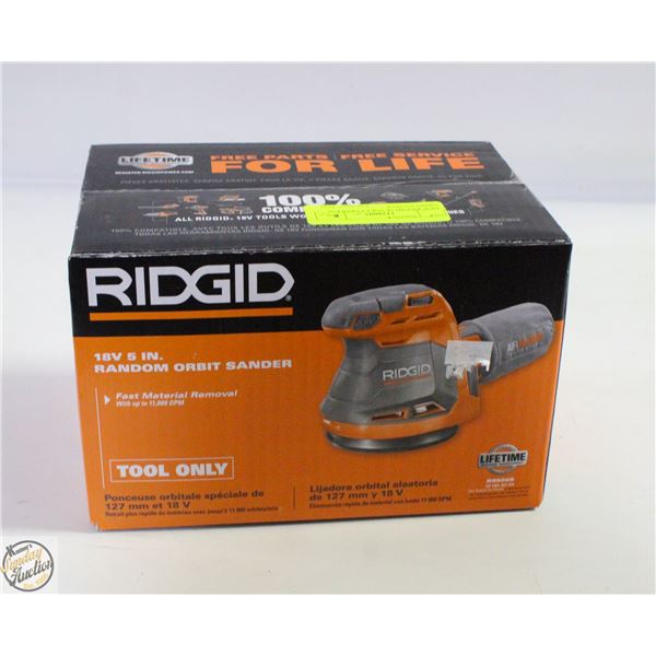 NEW RIDGID 18 VOLT CORDLESS ORBIT SANDER