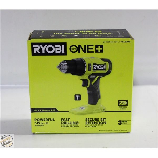 NEW RYOBI ONE 18 VOLT 1/2 HAMMER DRILL MODEL