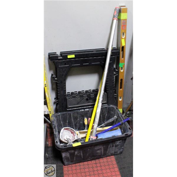 BOX OF PAINTERS SUPPLIES