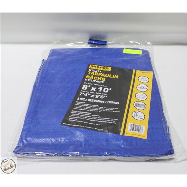 SHOPRO 8FT X 10FT UTILITY TARP - BLUE