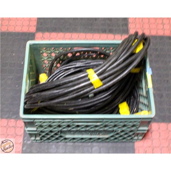 LOT OF INDUSTRIAL LONG BLACK EXTENTION CORDS