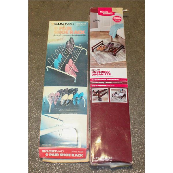 TWO NEW OLD STOCK SHOE RACKS
