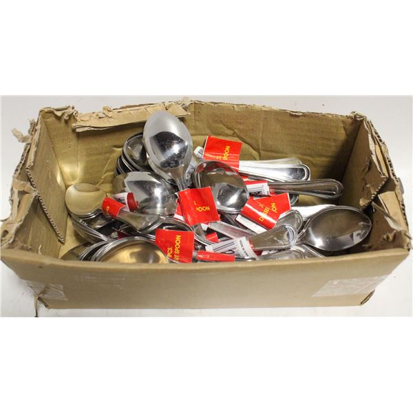 LOT OF 106 NEW STAINLESS STEEL SPOONS