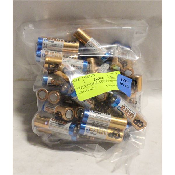25X2=50 TOTAL AA ALKALINE BATTERIES