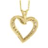 Image 7 : Classic 14K Gold 1 ctw Round Brilliant Diamond Channel Open Heart Pendant & Chai