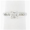 Image 1 : Vintage 14k White Gold 0.24 ctw Illusion Set Round Diamond Engagement Promise Ri