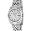 Image 2 : Rolex Ladies Stainless Steel Silver Index 26MM Fluted Wristwatch