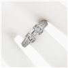 Image 3 : Vintage Platinum 1.35 ctw Floating Diamond w/ Accents Hand Engraved Work Band Ri