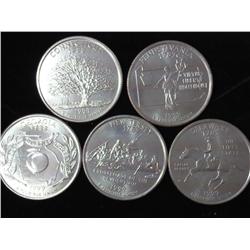 All 5 - 1999-D State Quarters (UNC)