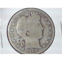 1908-D Barber Half Dollar