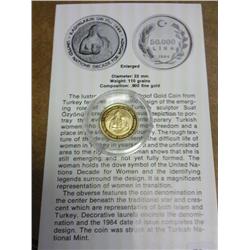 1984 Turkey 50,000 Lira Gold (Proof) .2063 Oz AGW