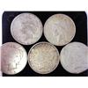 5 Assorted Silver Dollars