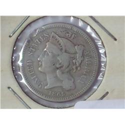 1865 Three Cent (Nickel)  Fine