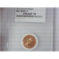 2002-S Lincoln Cent PCC Proof 70
