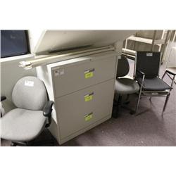 2 beige 3 drw. lateral file cabinets, a 4 drw.