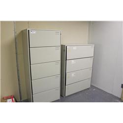 5 drw lateral and 4 drw. lateral file cabinets