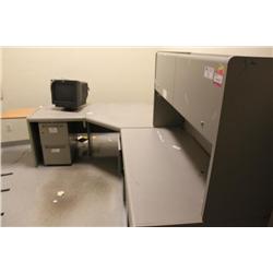 receiving bay office, racking and contents