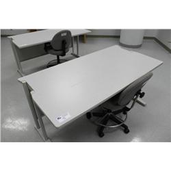 grey computer table