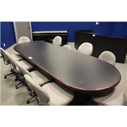 mahogany 10' boardroom table with 10 chairs