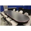 Image 1 : mahogany 10' boardroom table with 10 chairs