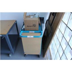 small blue utility cart