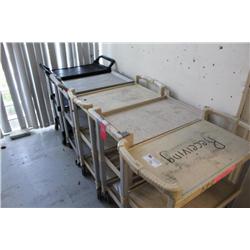 5 carts, desk and divider