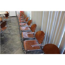 10 wooden cafeteria chairs (issues)