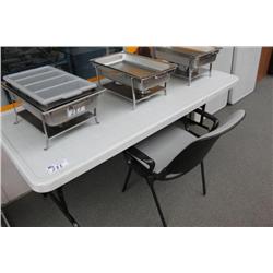 6' plastic folding table