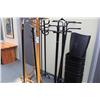 Image 1 : lot of coat racks and garbage cans