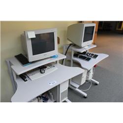 3 mobile computer stations with computers