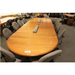 12' oak boardroom table