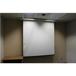 large projection screen and contents of boardroom