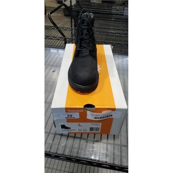 NEW TIMBERLAND PREMIUM 6 IN WATERPROOF BOOT BLACK NUBUCK SIZE YOUTH 3