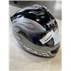 Image 3 : ICON MOTORSPORTS BLACK FLAMED MOTORCYCLE HELMET, SIZE XL