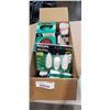 Image 1 : BOX OF ASSORTED LIGHTS, BULBS, FIXTURE, ETC