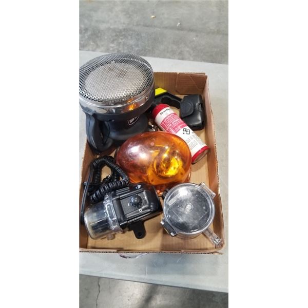 COLEMAN SPORT CAT HEATER AND ASSORTED FLASHING LIGHTS ETC