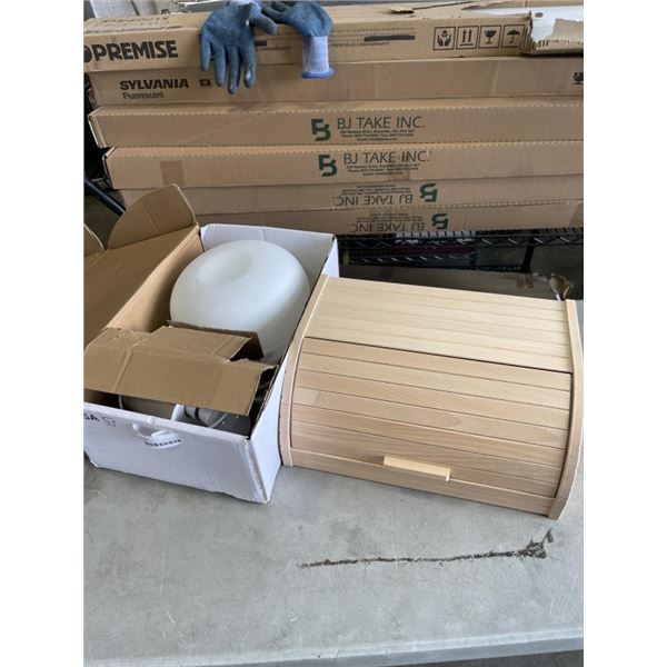 IKEA DEJSA LIGHT AND WOODEN BREAD BOX
