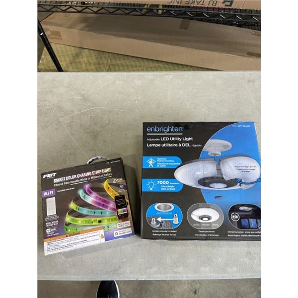 ENBRIGHTEN LED UTILITY LIGHT AND SMART COLOR CHASING STRIP LIGHT