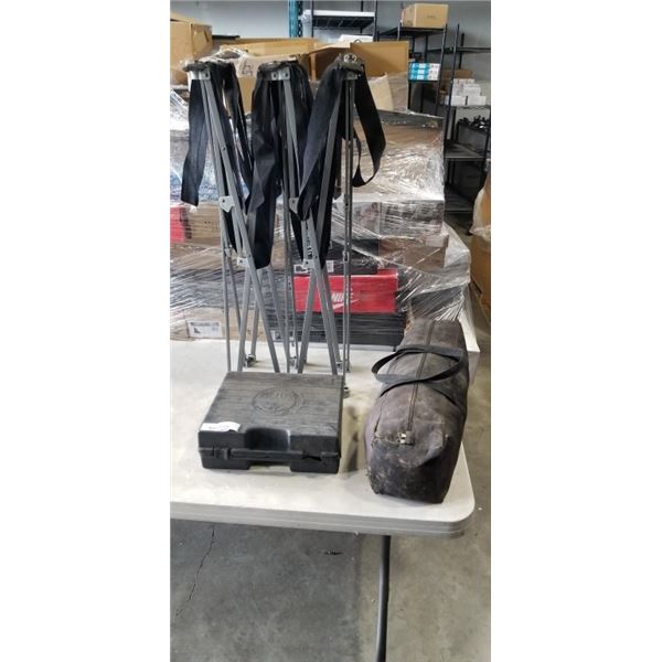 CAMP COT, TENT, AND CAMP STOVE