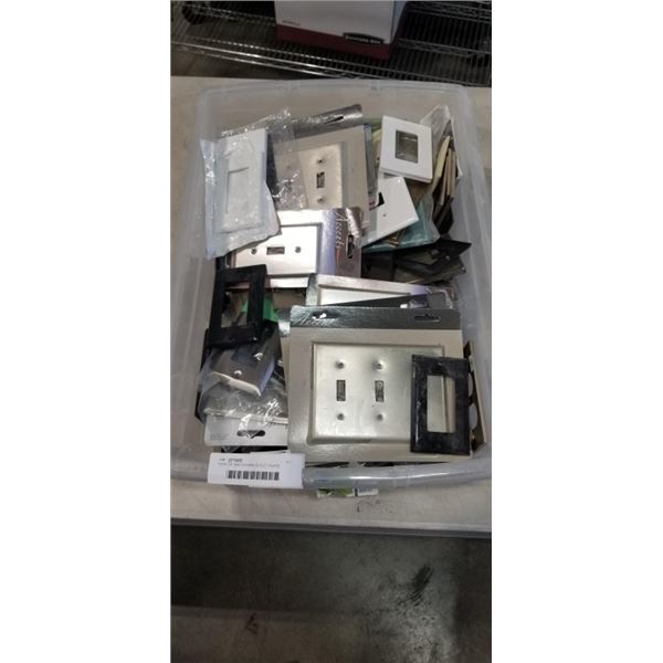 TOTE OF SWITCH AND OUTLET PLATE COVERS - LOTS NEW